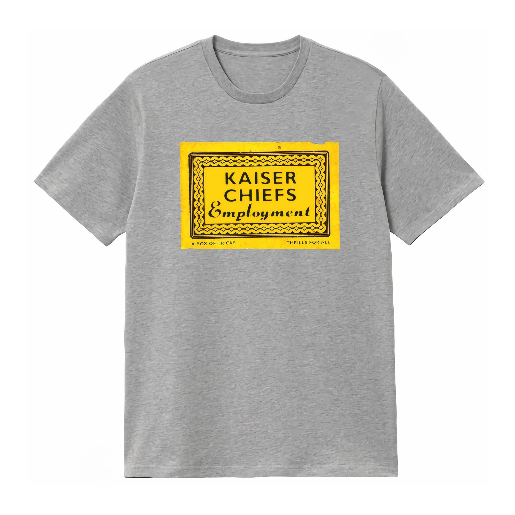 Men's Vintage Style Kaiser Chiefs Employment Print T Shirt in A Box of Tricks Thrills for All Men's Clothing 2026 Summer T Shirt