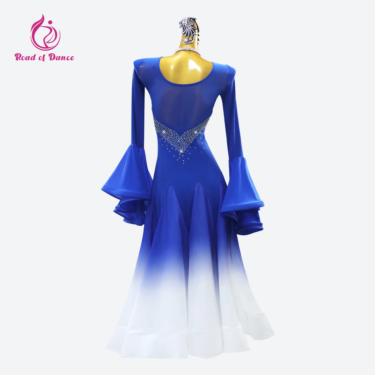 ملابس الرقص النسائية الحديثة فستان رقص الفلامنكو الفتيات ملعب كرنفال الملابس حفل زفاف الفالس زي أنيق المرحلة بدلة طويلة #5