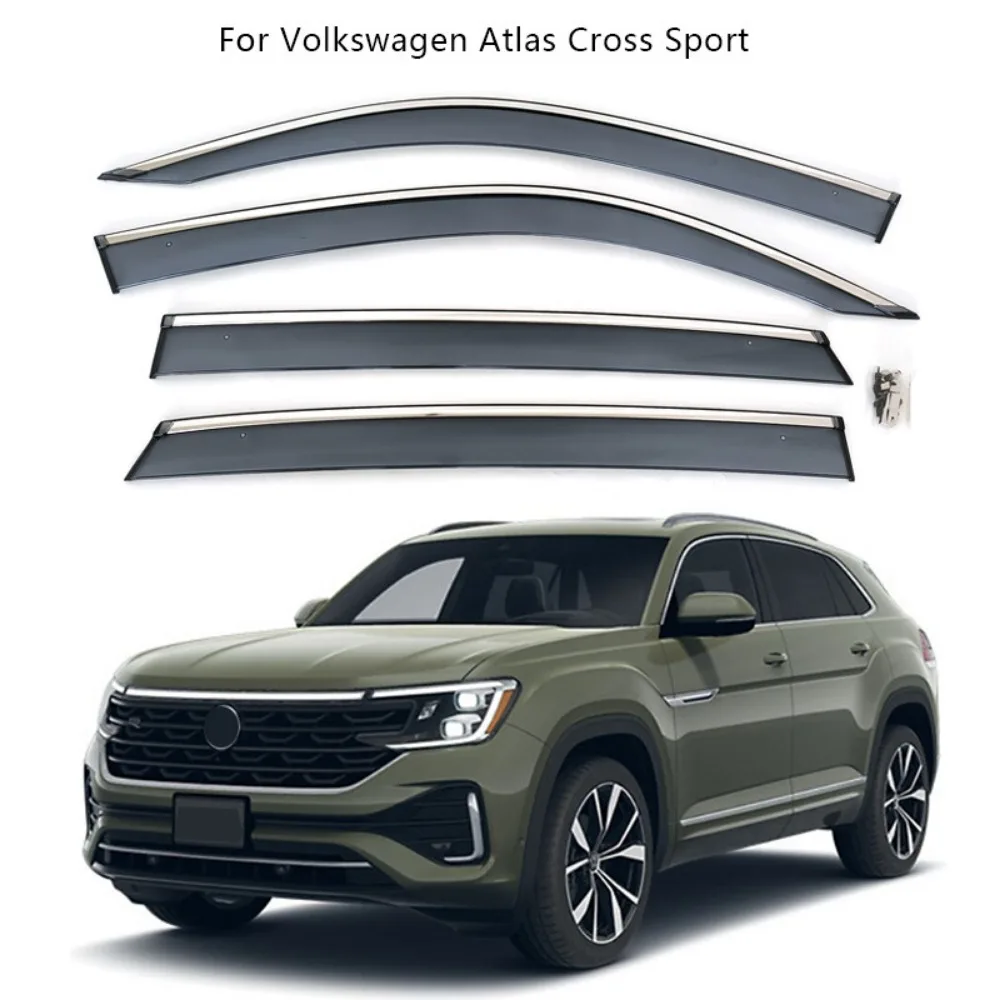 For VW Atlas Cross Sport Window Visor Rain Exterior Part Body Kit Accessories
