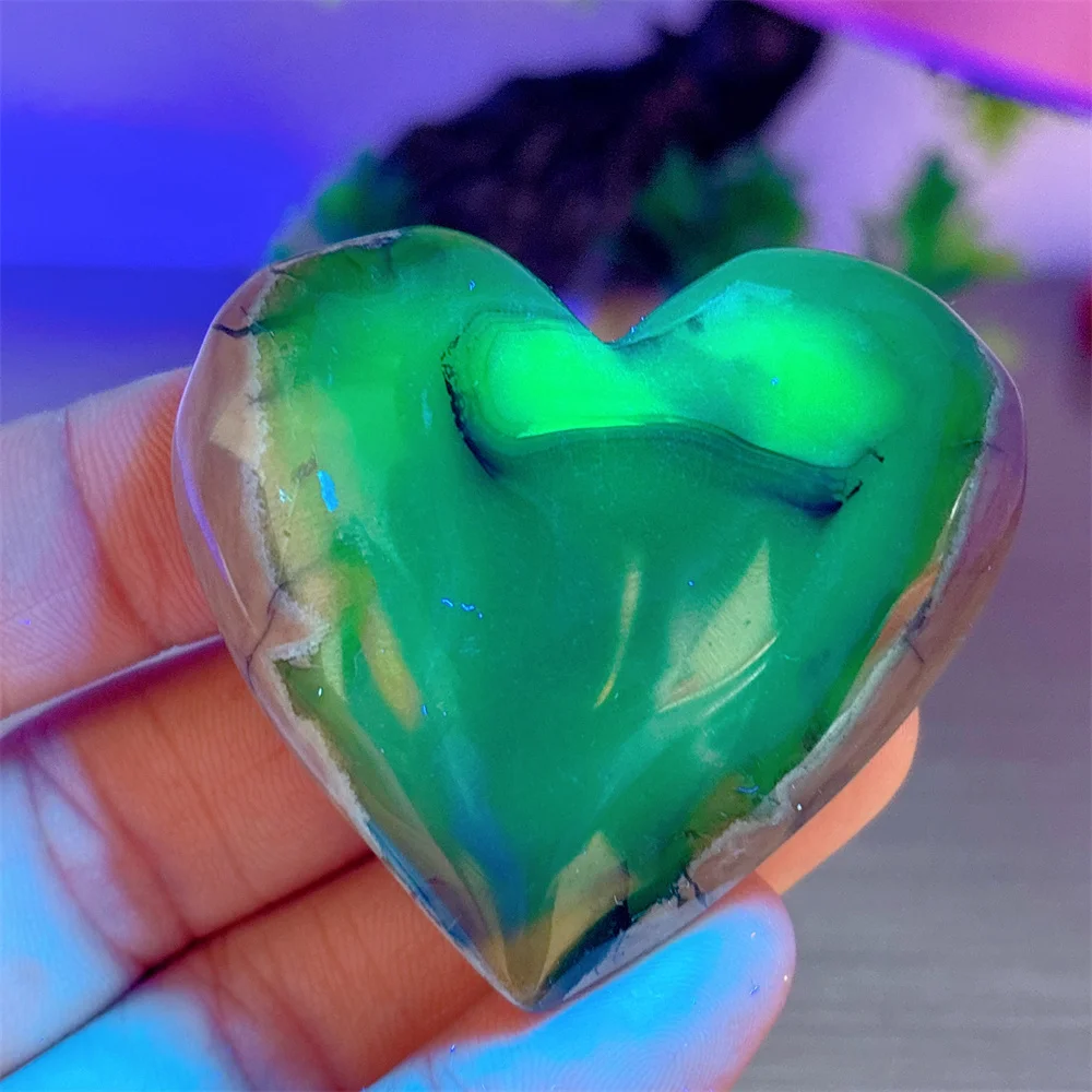 Fire Agate Heart Natural Crystal Room decor Lucky Quartz Stone Garden Reiki Gifts Healing Energy Love Home Decoritem