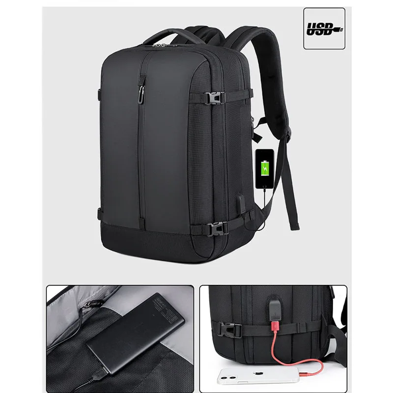 New Laptop Backpack for Men Daypack with USB Port Sacoche Homme Fashion Student Bookbag College Mochila Masculina Impermeavel