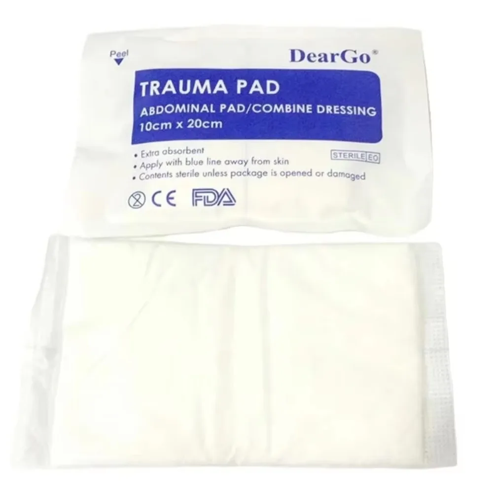 Hemostatic Non-Woven Emergency Dressing Trauma Pad Absorbent Bleed Control Cushion for First Aid Kit Medical Compression Bandage