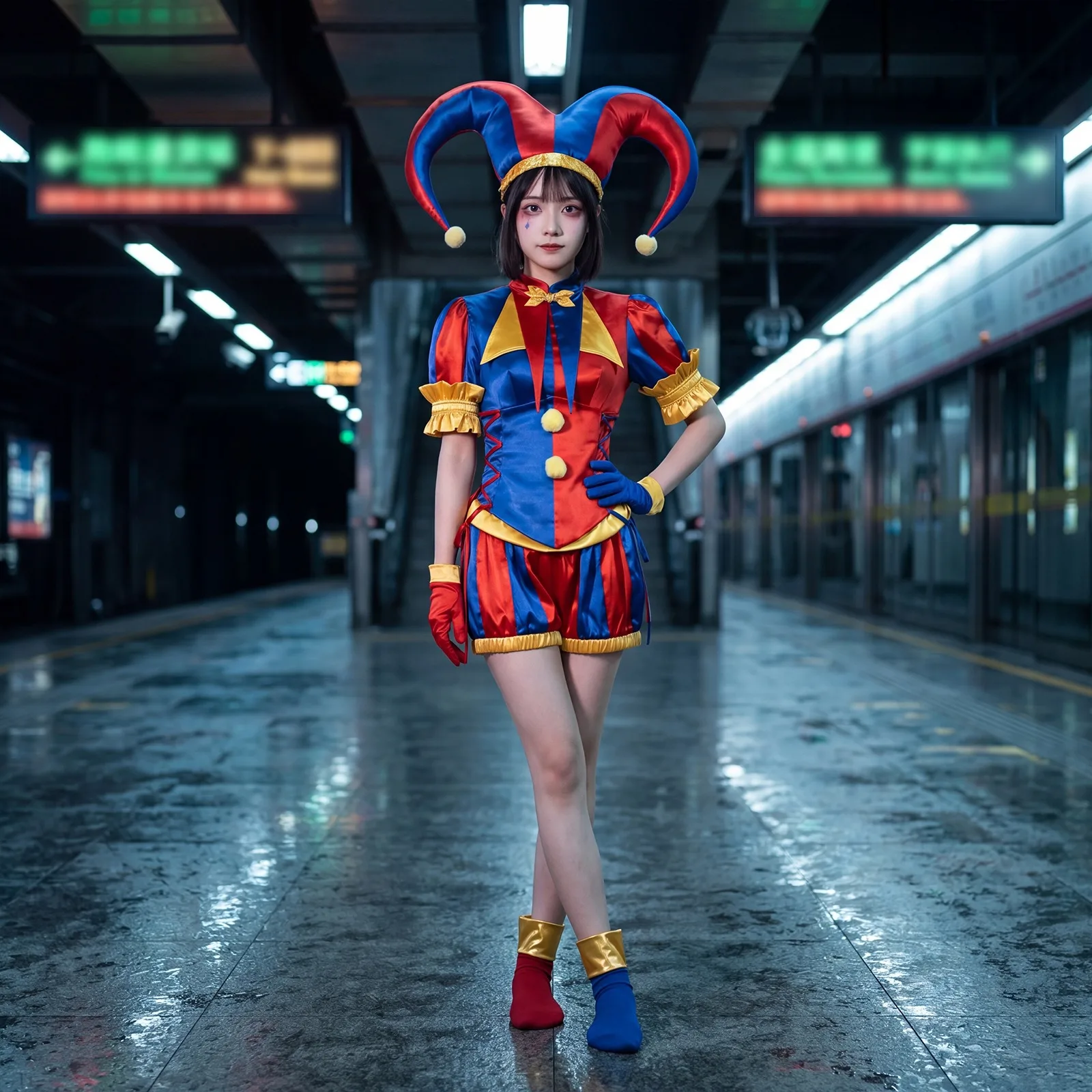 

The Amazing Digital Circus Pomni Cosplay Costume Women Men Girls Boys Clown Costume Suit Halloween Party Role Playing Outfits