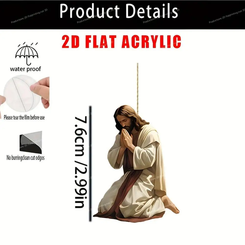 يسوع سيارة معلقة زخرفة شجرة عيد الميلاد يسوع قلادة حلية قلادة ملونة ديكورات المنزل سيارة الرؤية الخلفية اكسسوارات الديكور