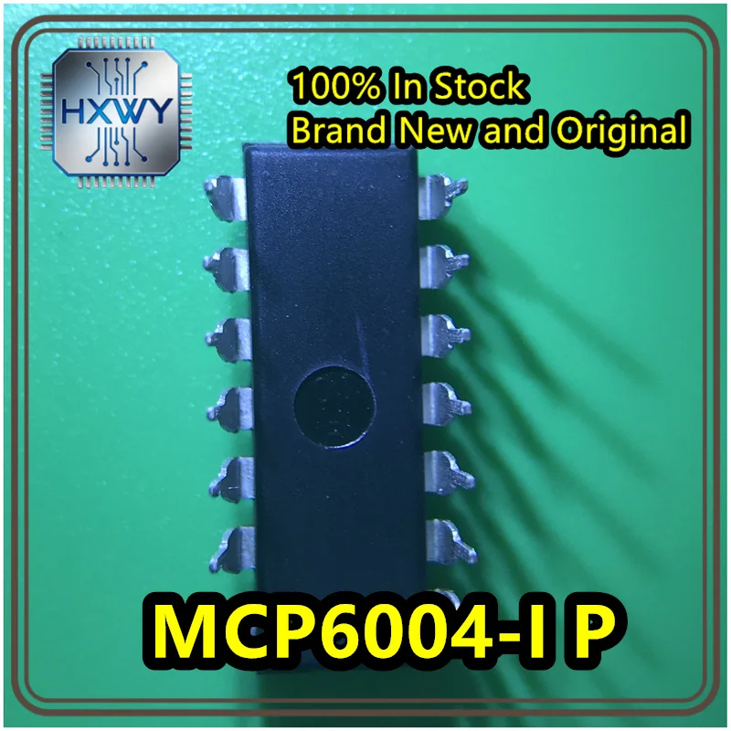 (5/50 pieces) MCP6004-I/P MCP6004 DIP-14 4-channel op-amp rail-to-rail amplifier brand new original in stock.