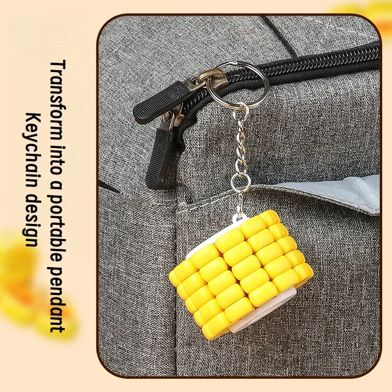 Schlüsselanhänger Mais-Puzzle DIY Kreatives Mais-Block-Handspielzeug Mini Entspannungs-Gehirntrainer Vielseitiges Intellektuelles Bausteinspielzeug – Detail 12