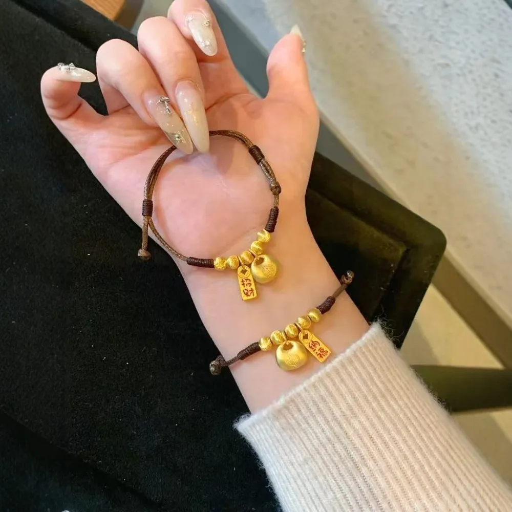 Lucky  little fat cat eye transfer beads bracelet 9999gold