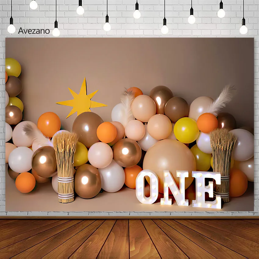 Avezano Boho Balloon Backdrop Newborn 1st Birthday Party Decor Cake Smash Photo Props Photography Background Studio Photoshoot