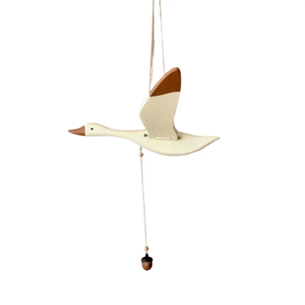 Pendentif créatif en bois de mouettes volantes, pour chambre de bébé, balcon, arrière-cour, décorations de jardin, ornements esthétiques suspendus