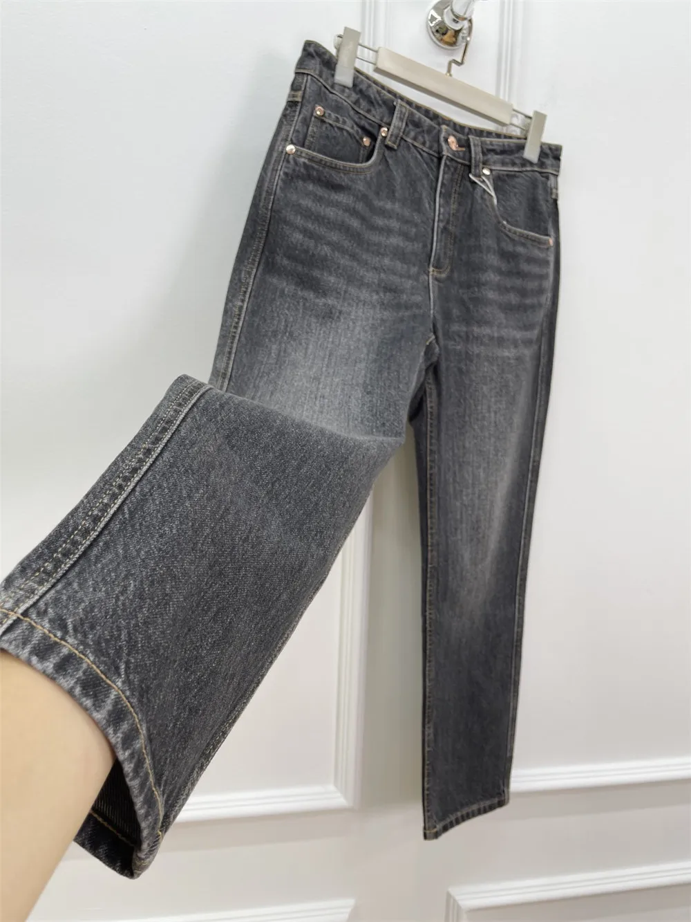 

Women's Cotton Jeans High Waist Straight Leg Denim Pants Spring Autumn New