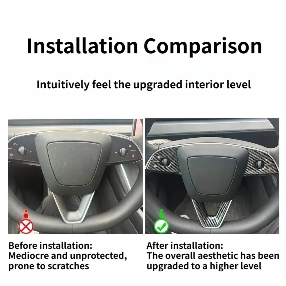 For Tesla Model Y Juniper 2025 Model 3 Highland Steering Wheel Button Sticker Protective Cover Patch Interior Car Accessories view 2