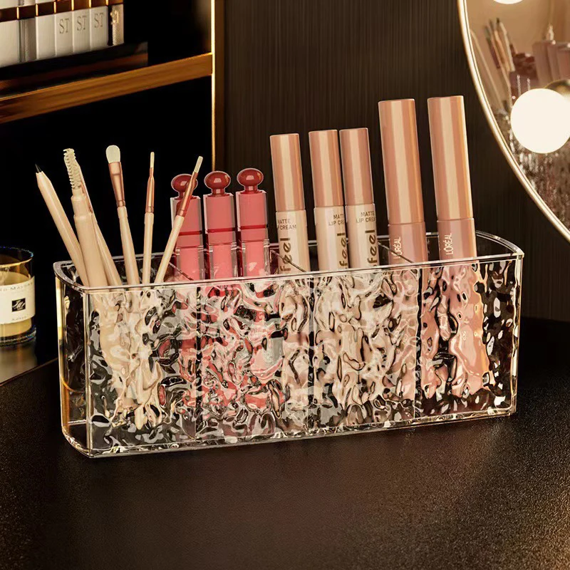 1PC Multi-purpose Acrylic Makeup Brush Holder Desk Cosmetic Organiser For Lip Liner/eyeliner, Blush, Lotions,Nail Polish.etc