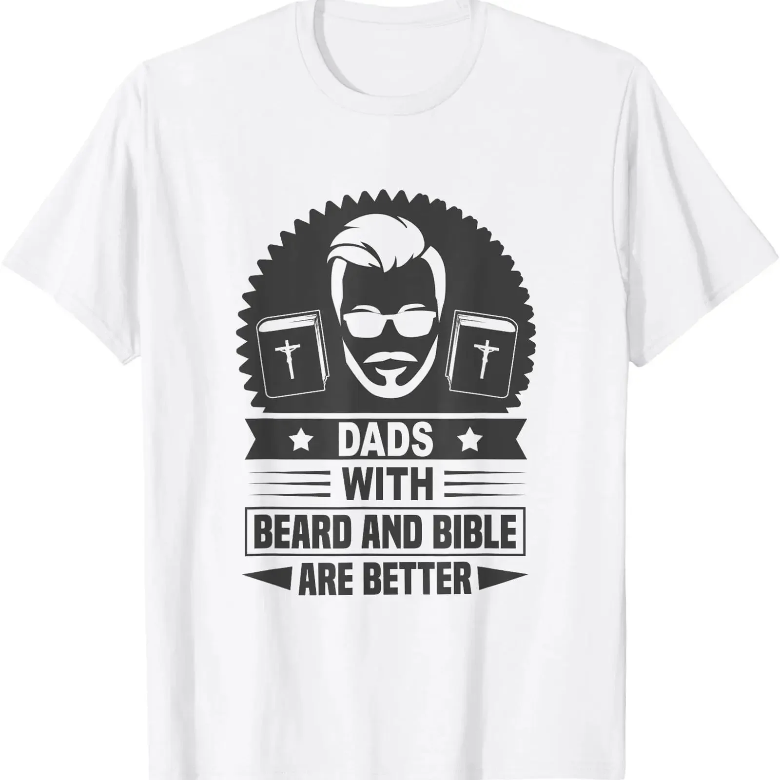 Väter mit Bart und Bibel sind besser Christian Bärtiger Papa T Shirt vintage Washed Soft homme Versatile Stylish Unisex