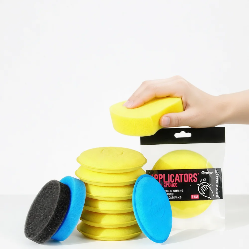 Soft Car Polishing Sponge Round Edge High Density Foam Pad For Waxing Cleaning Auto Detailing Exterior Care Maintenance Tool