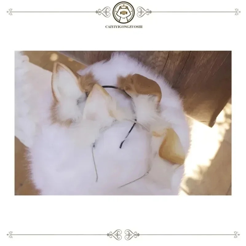 

Повязка на голову KC с милыми ушками щенка ручной работы, реалистичный оригинальный дизайн, обруч для волос