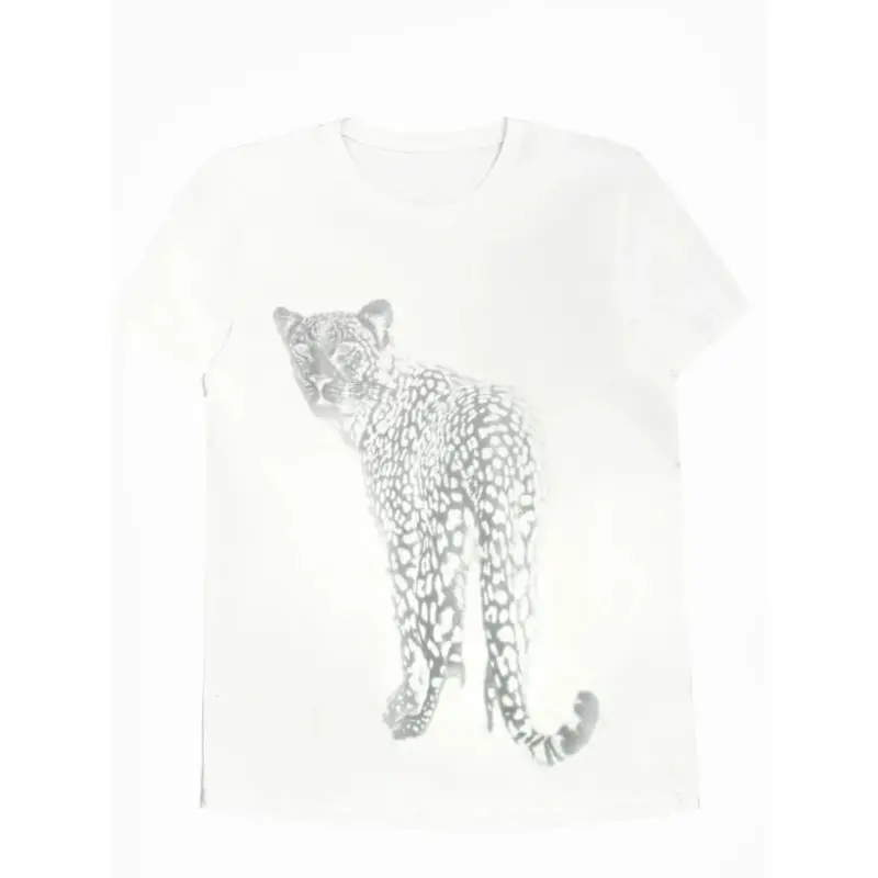 

Модные женские футболки в европейско-американском стиле из фактурной ткани, свободного кроя, с цифровым принтом животных, с коротким рукавом, унисекс топы