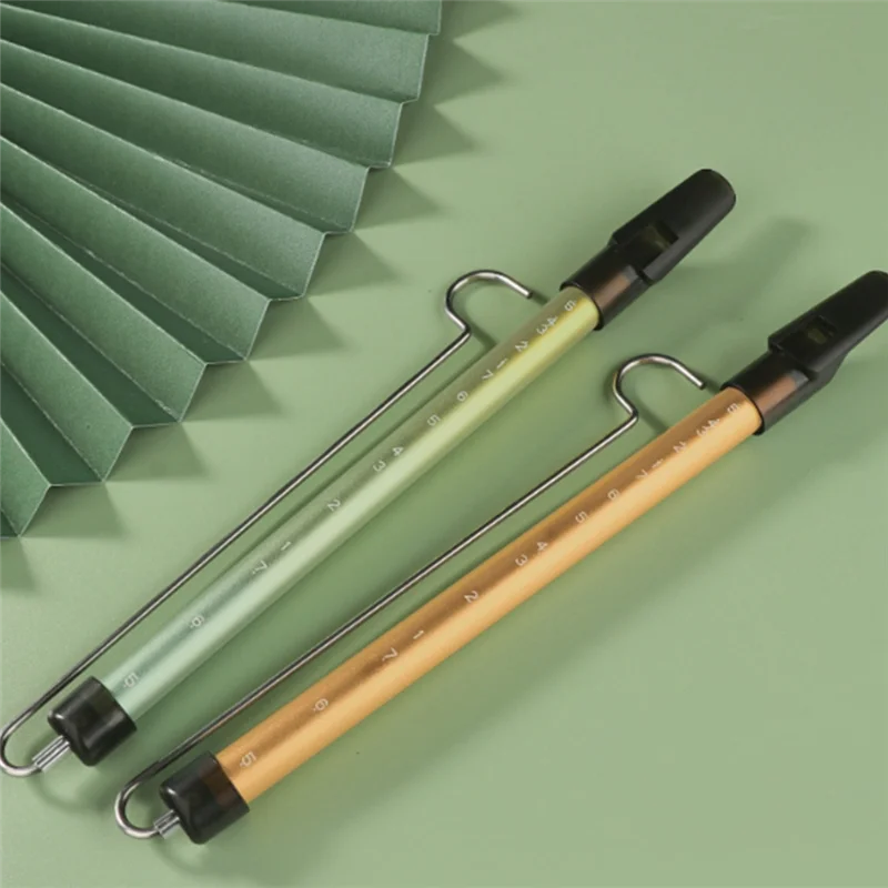 

Цельная металлическая скользящая флейта со свистком и стальным сдвижным стержнем, простая в использовании металлическая флейта для детей (золотая) ABHT