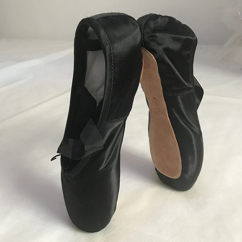 Child and Ballet Adult Pointe Dance Shoes Ladies Professional Black     with Ribbons Lady  Women