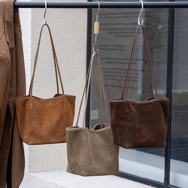 

2025 Autumn winter women's Mini Suede cowhide leather Crossbody handbag luxury designer Shoulder bag Vintage messenger bag