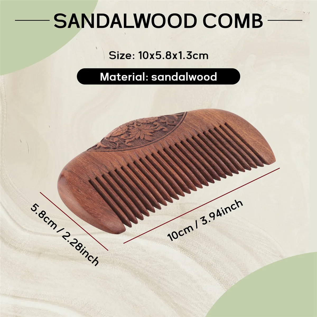 Карманная расческа из сандалового дерева, супер узкая расческа из вмятинного дерева, статическая расческа для вошей, борода, прическа, расческа из сандалового дерева