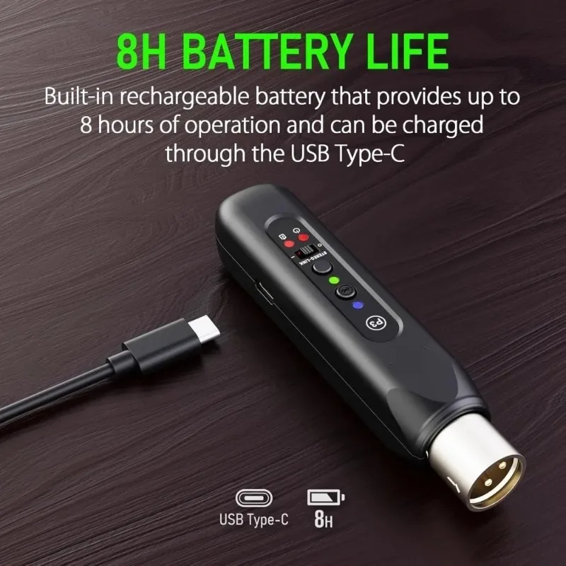 

Беспроводной Bluetooth-приемник XLR — перезаряжаемый адаптер для динамиков, аудиомикшер, PA DJ Systems