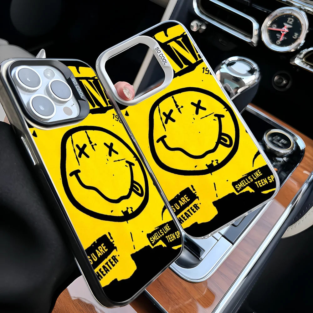 Epc N-Nirvana Rock Band Phone Case IMD Phone Case For IPhone 16 15 14 13 12 11 Pro Max Plus Color Silver Cover