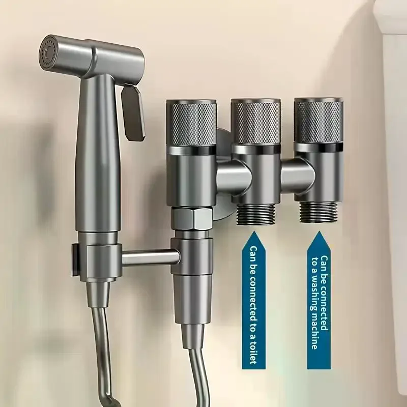 1 Pc 201 Stainless Steel 3-Way Water Valve 1 Inlet 3 Outlets with Water-Stop Connector for Faucets & Inlet Fitting