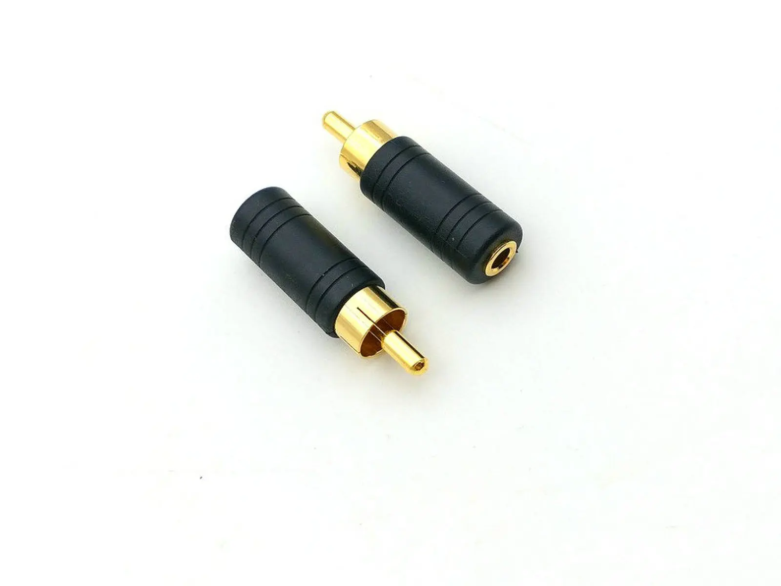 100pcs Gold Plated 3.5 mm Female Mono Jack To RCA Plug Male Adapter Connector Audio