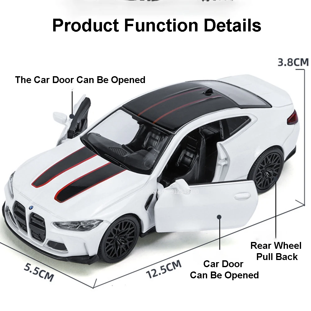 BMW M4 CSL 1/36 TOKAXI – Voiture Miniature Moulée Sous Pression, Portes Ouvrantes, Friction, Cadeau Enfant