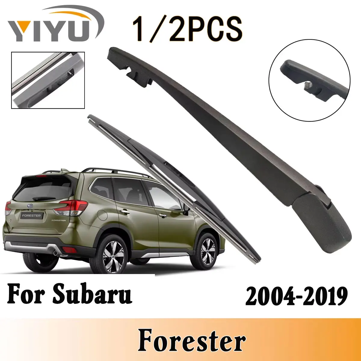 Kit de brazo de limpiaparabrisas trasero, 1/2 Uds., para Subaru Forester 2004-2019, accesorios de cepillos traseros