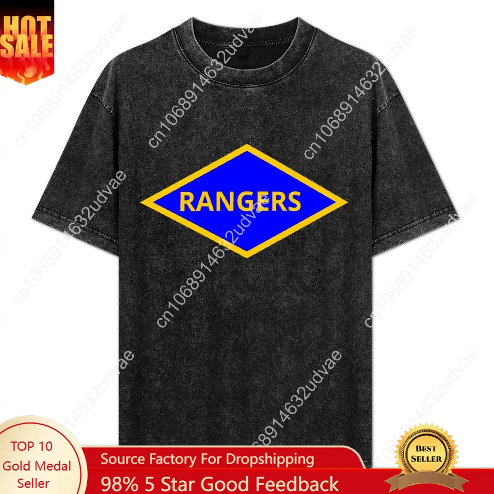 

Army Ranger WW2 Diamond Retro T shirts mans womans Vintage Tshirt cotton Short sleeve T-shirt Custom tops Unisex clothes tshirt