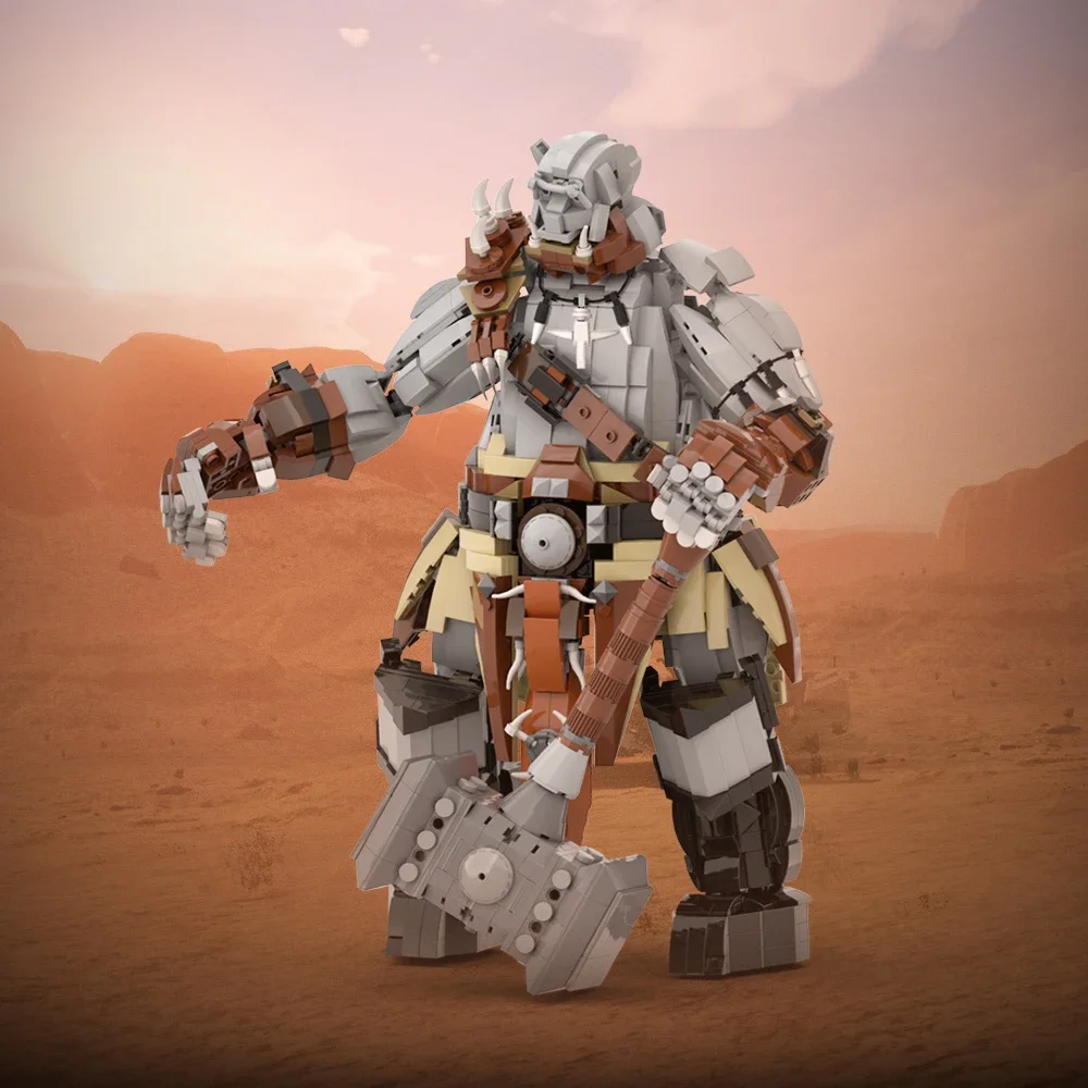 MOC Mech robot Black Warhammereds Building Blocks Model Game Warcrafteds Orgrim Doomhammer Bricks diy Assembled Toy for Kid Gift