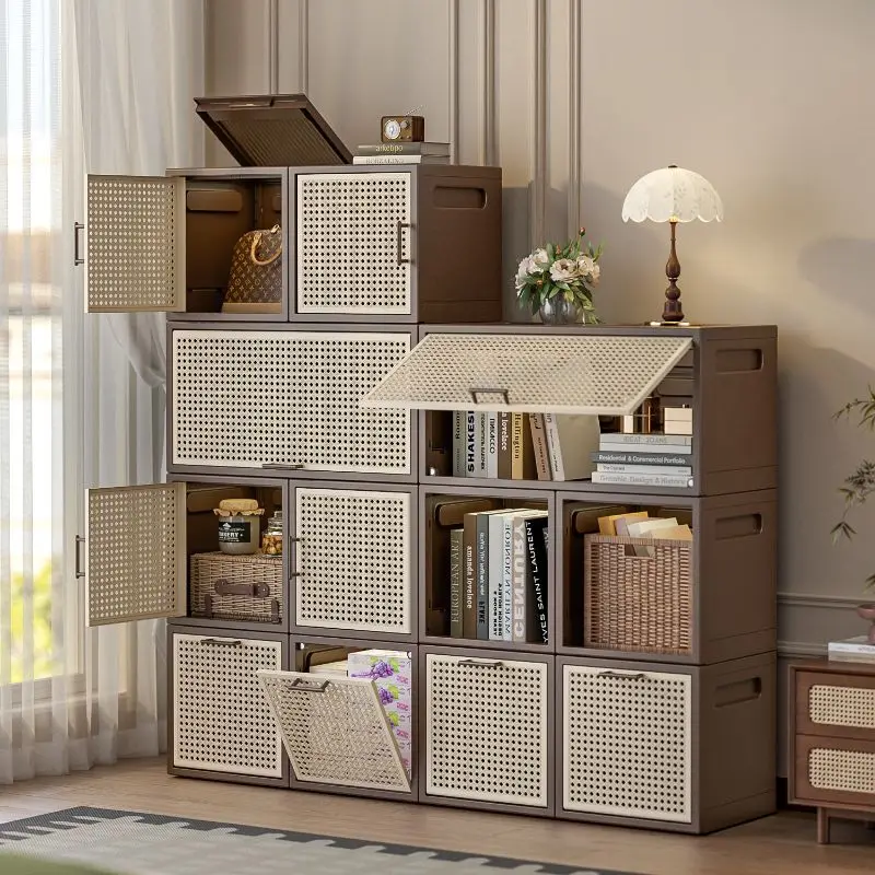 

Storage Cabinet Large Capacity Multifunctional Locker Living Room Folding Locker Bookcase Combination Cabinet
