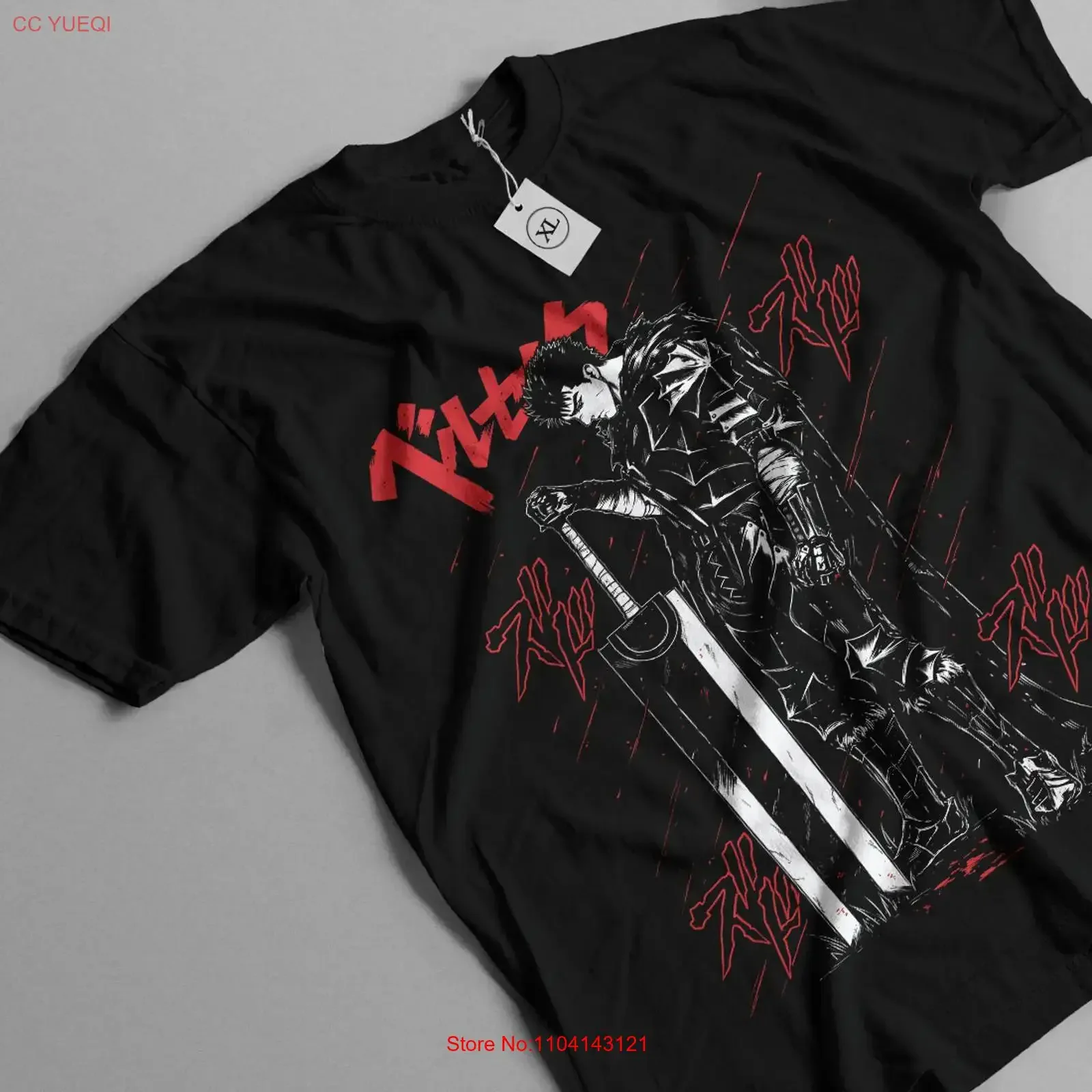 Berserk T shirt Manga Strip Guts Berserker Armour Anime Black All Size vintage Washed Soft Casual homme Versatile