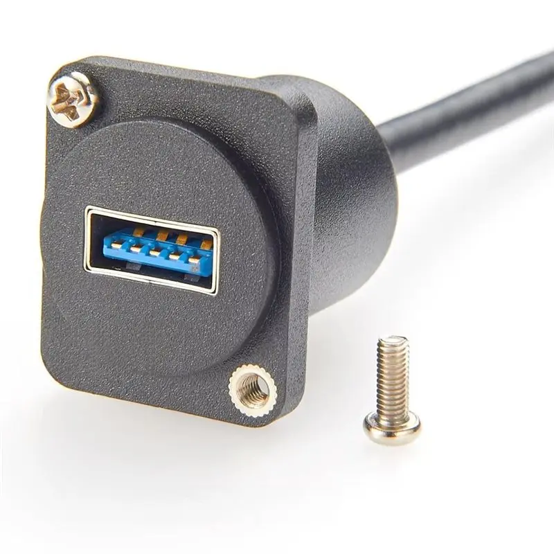 USB 3.0 D Series Extension Cable Female To Male Patch Panel Mounting Cable For XLR Panel Mount And Flange Mount