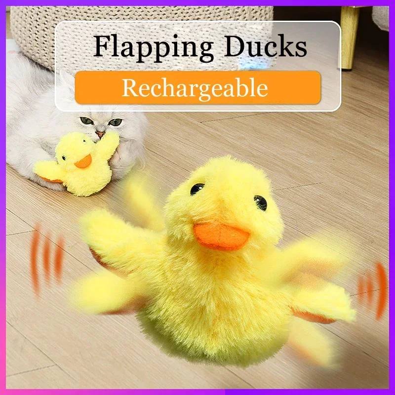 

Flapping Duck Plush Toy for Cats, Interactive Electric Bird Toys, Washable, Catnip, Vibration Sensor, Cats Game, Kitten