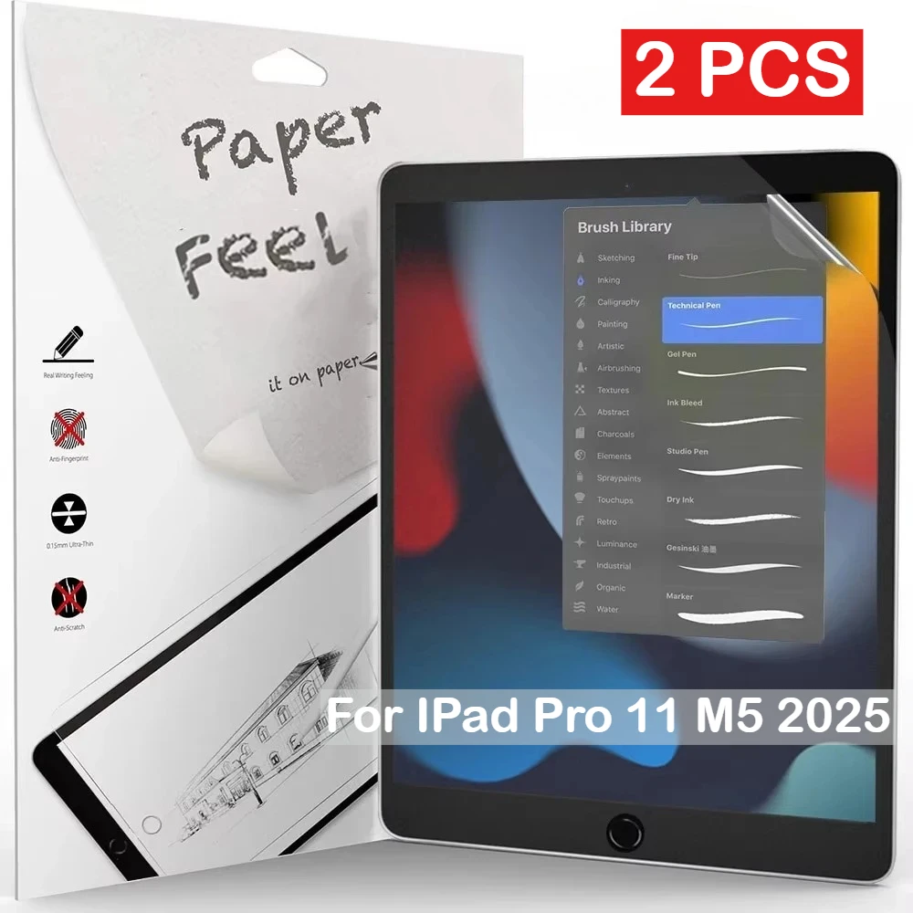 2 Stück Papiergefühl wie Displayschutzfolie für neue IPad Pro 11 13 2025 M5 12.9 11th A16 10th 9th 8 7 6 Air 7 6 5 M3 10.5 9.7 Mini 7 6