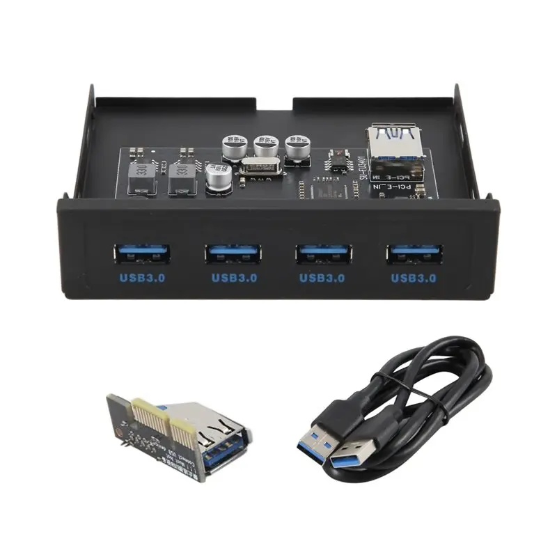 B92B-PCI-E To USB 3.0 PC Front Panel USB Expansion Card 3.5 Inch Floppy Front Panel Bracket PCI-E X1 Riser