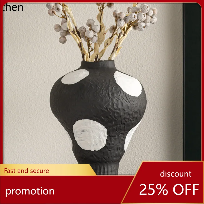 

HXL Textured Ceramic Vase Hotel Entrance Table Home Decor Flower Arrangement