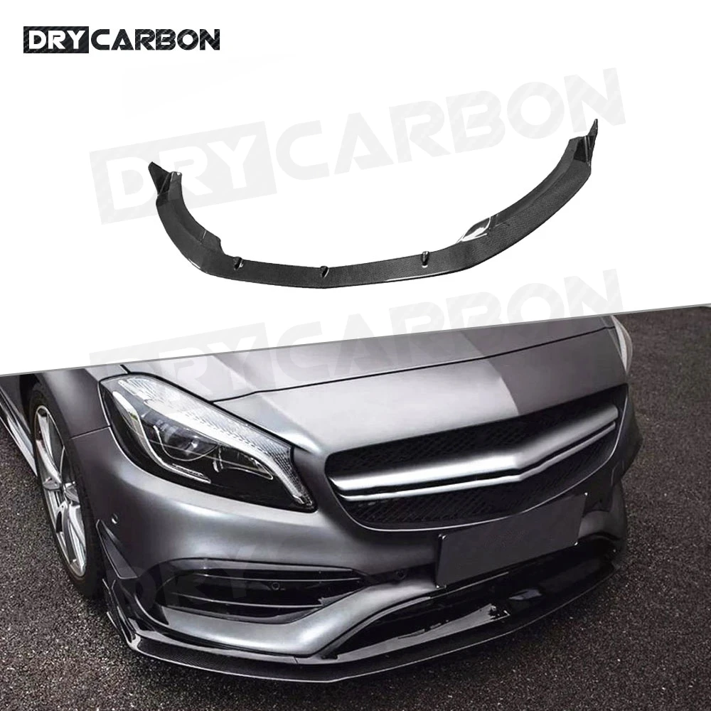 Stoßstangenverkleidung mit roter Linie aus Kohlefaser, Frontspoilerlippe für Mercedes Benz A-Klasse W176 A200 A250 A45 AMG 2016-2019
