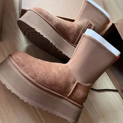 Winter Short Tube Snow Boots For Women 2024 New Versatile And Plush Thick Cotton Shoes Casual Elastic Low Top Women's Shoes