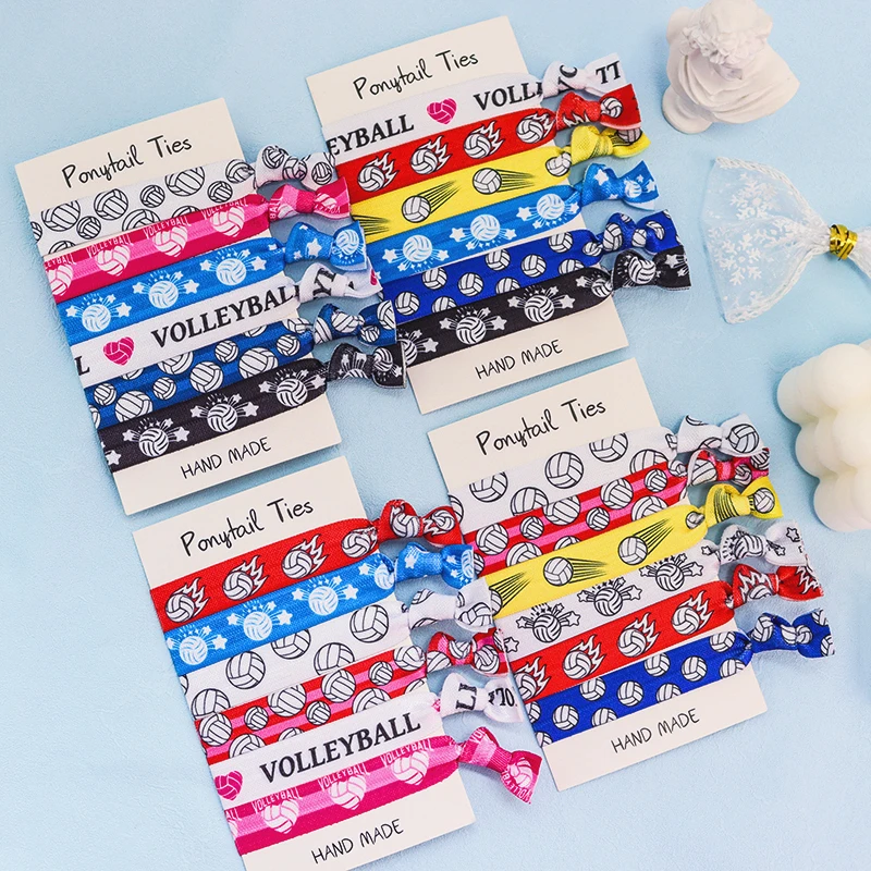 20Pcs Volleyball Sports Knot Elastic Hair Ties Girls Sports Headband Hair Accessories Ponytail Holder Hair Bands Bracelets