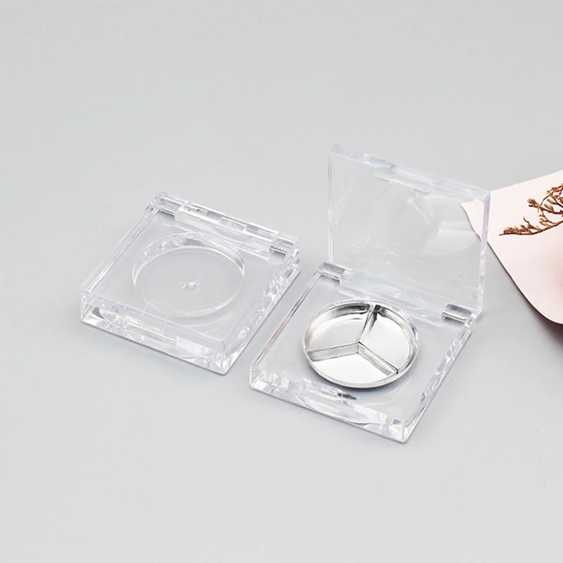 Mini Square Eye Shadow Powder Box Transparent Hat Palette Empty DIY Cosmetics Rouge Box Liquid Foundation Container Makeup Tool
