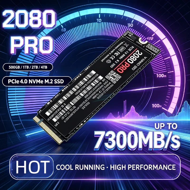 2080 PRO M.2 NVMe SSD 2280 7300MB/s TLC 3D NAND Disco Rígido Interno 500GB 1TB 2TB 4TB para Desktop Laptop PC