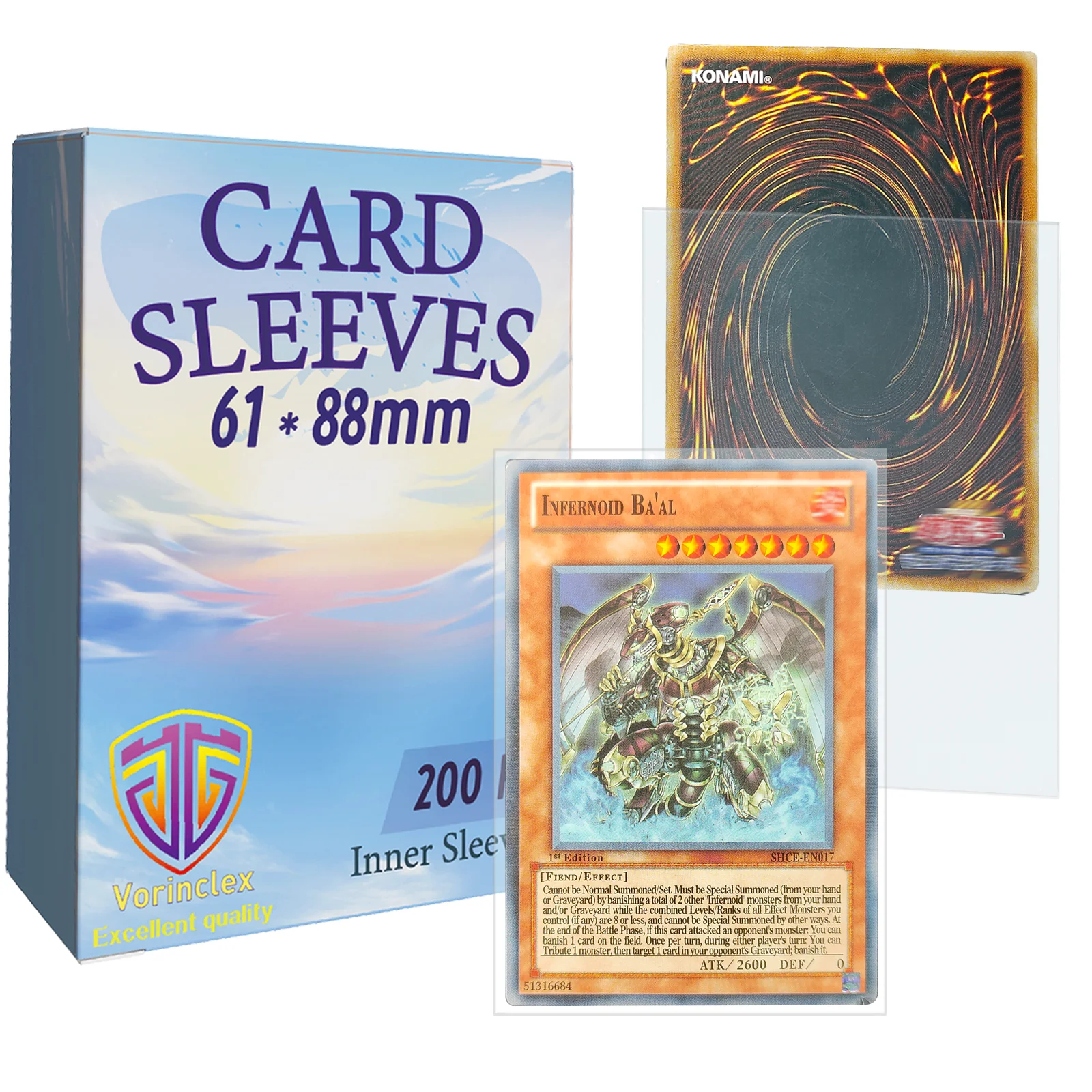 200 PCS  Top Loading Board Game Card Sleeves Clear Inner Card Sleeves Perfect Fit MTG/YGO Game Cards ,Football Cards