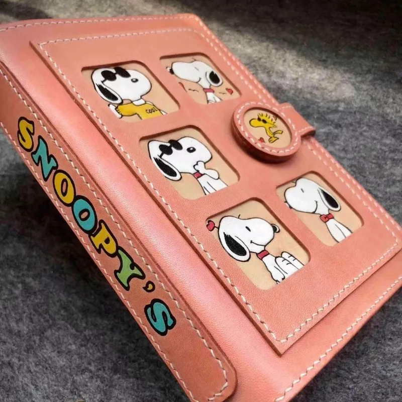 A6 Snoopy Notebook Cartoon Retro Leather Cover Replaceable Paper Inner Binder Notepad Diary Planner Scrapbook School Stationery