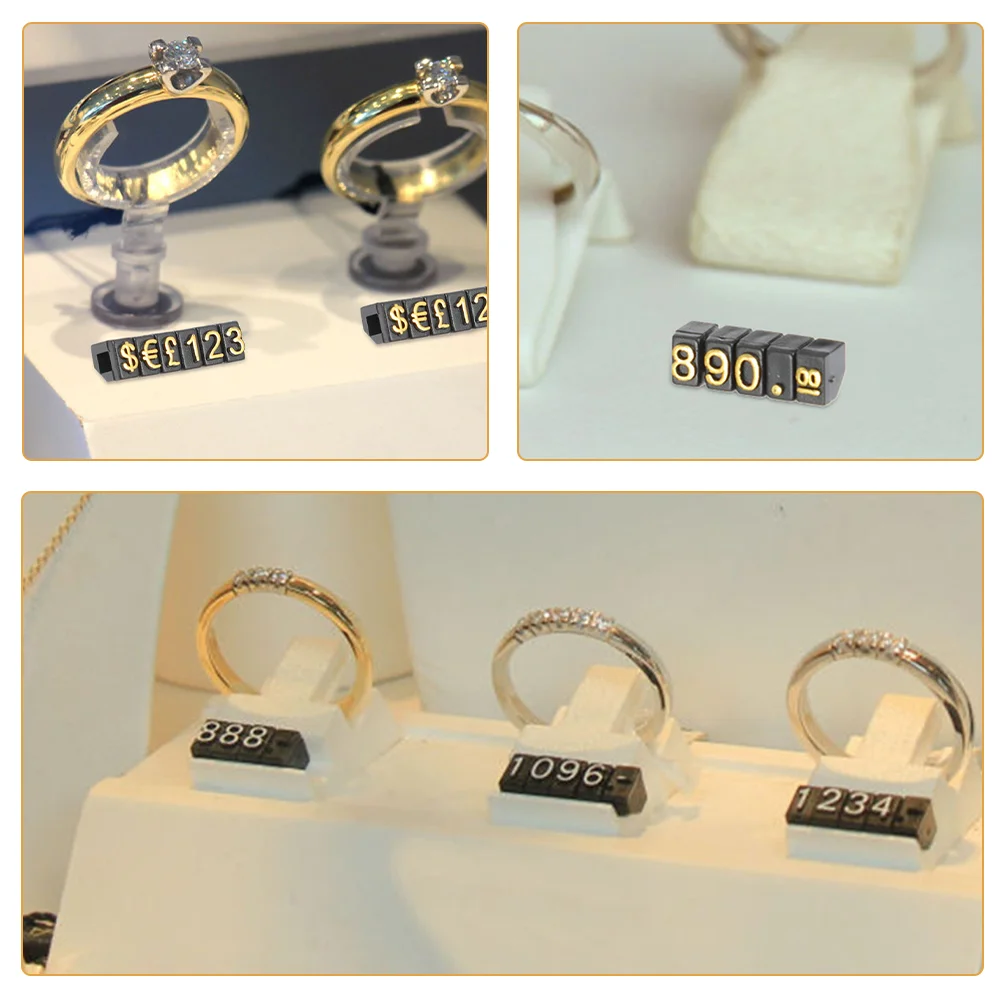 15 Strings Cubes Number Pricing Label Stand Tags for Retail Jewelry Price Counter