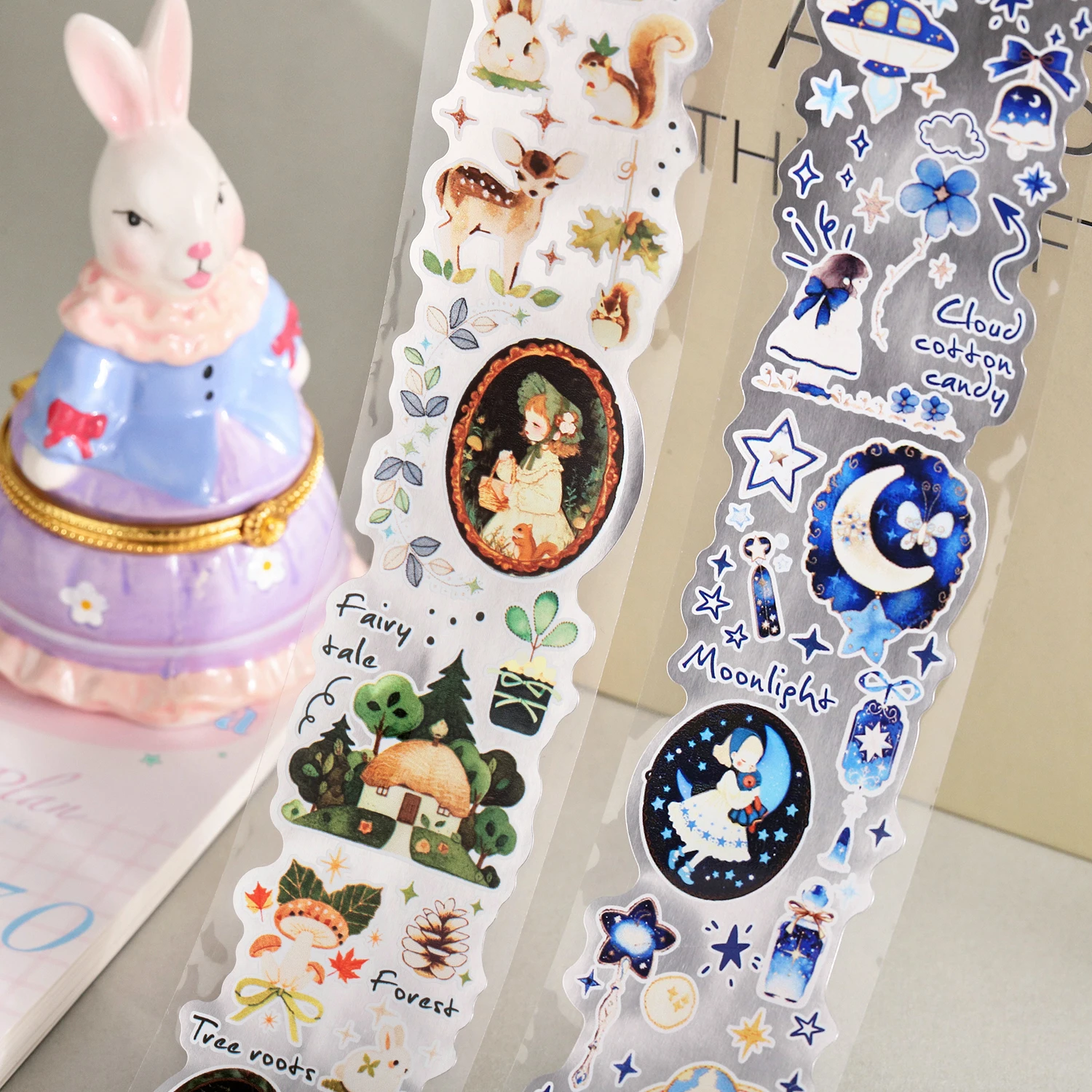 Dream Wandering Notes Series Cute Girl Character Fairy Tale Landscape Tape Creative DIY Journal Material Collage Stationery