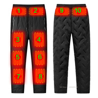 Male Heating Pants Elastic Waist USB Heated Sports Trousers Skiing Fishing Motorcycle Outdoor Casual Thermal Pants Plus Size 6XL