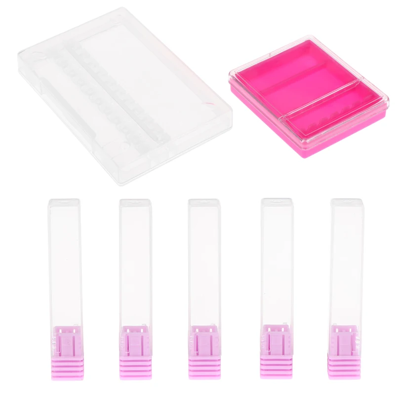 Présentoir de perceuse pour Nail Art, boîte de rangement, foret, fraise, boîte d'accessoires, outils d'art des ongles, 1/5 pièces